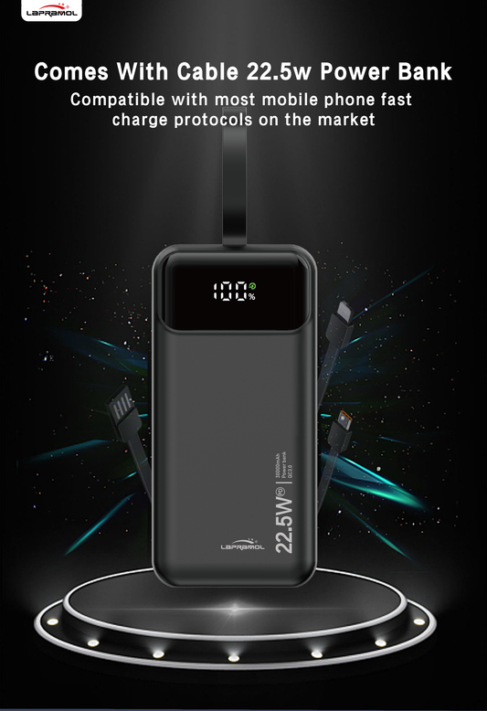 Lapramol High-Capacity Powerbank – 22.5 W Fast Charging, Digital Display