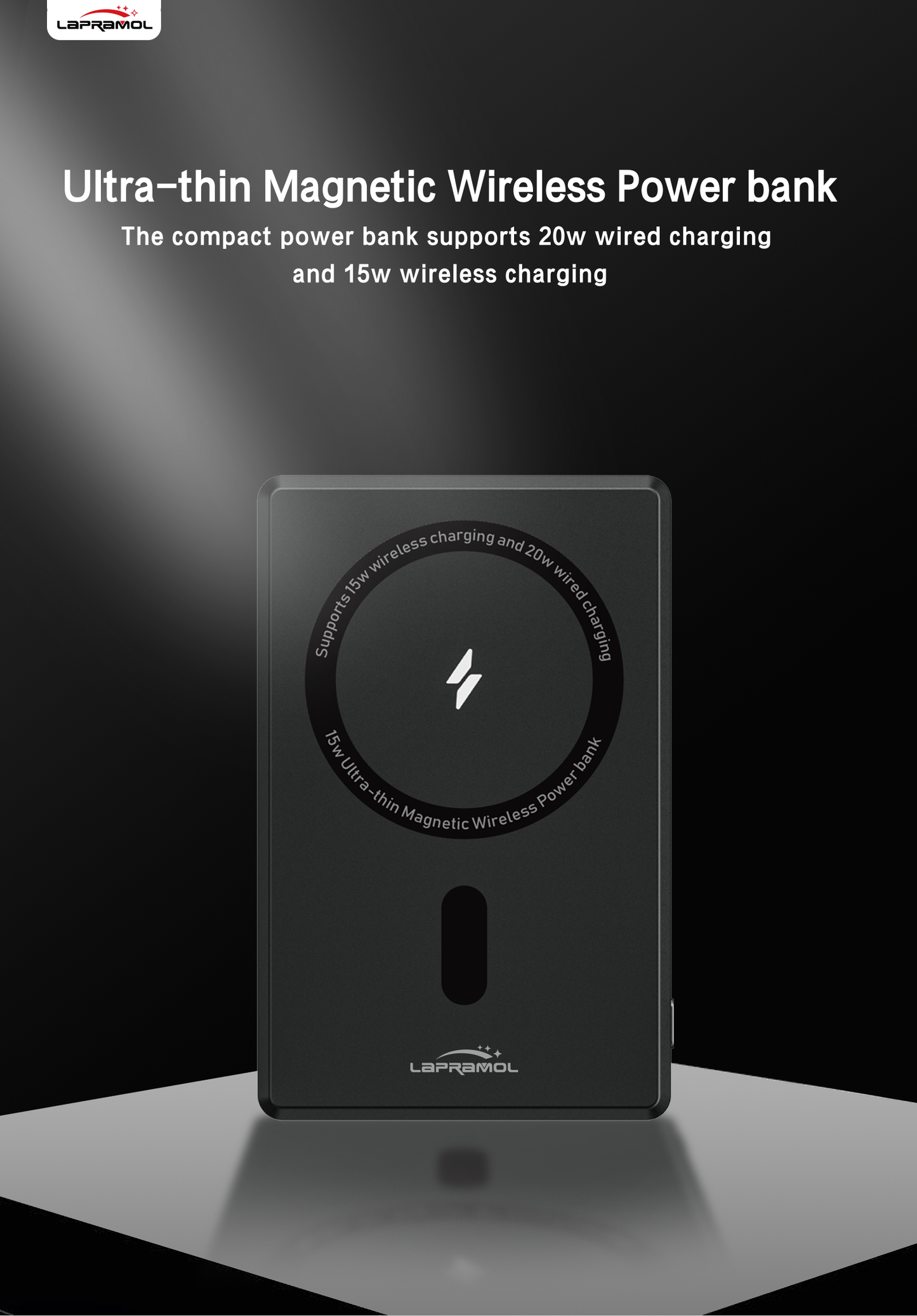 Lapramol MagSafe Power Bank (5000mAh & 10,000mAh) – Magnetic Wireless Fast Charging, Built-In Cables