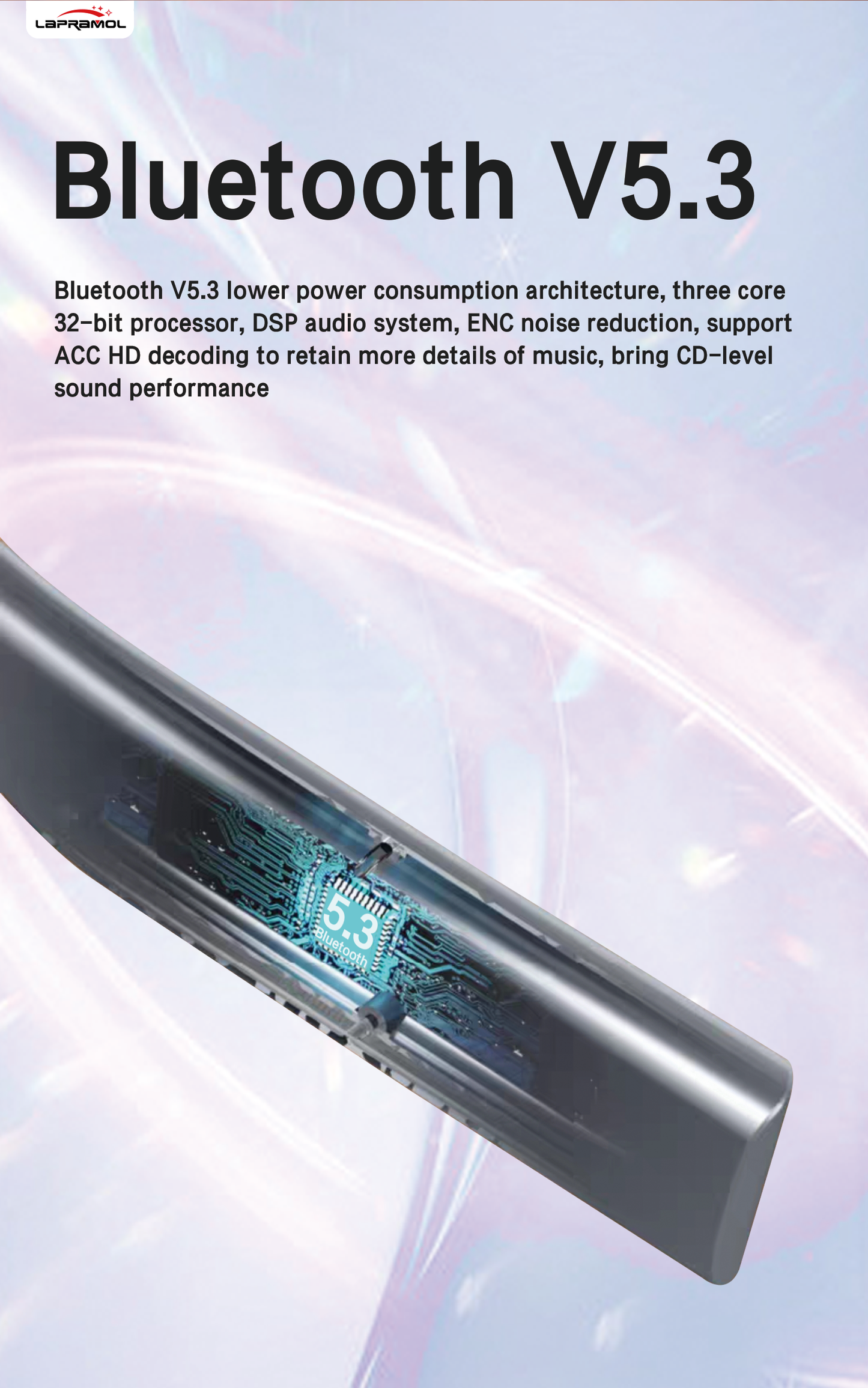 Lapramol LP-SP09 Sports Neckband Wireless Earphones (Bluetooth 5.3, 22H Playtime)