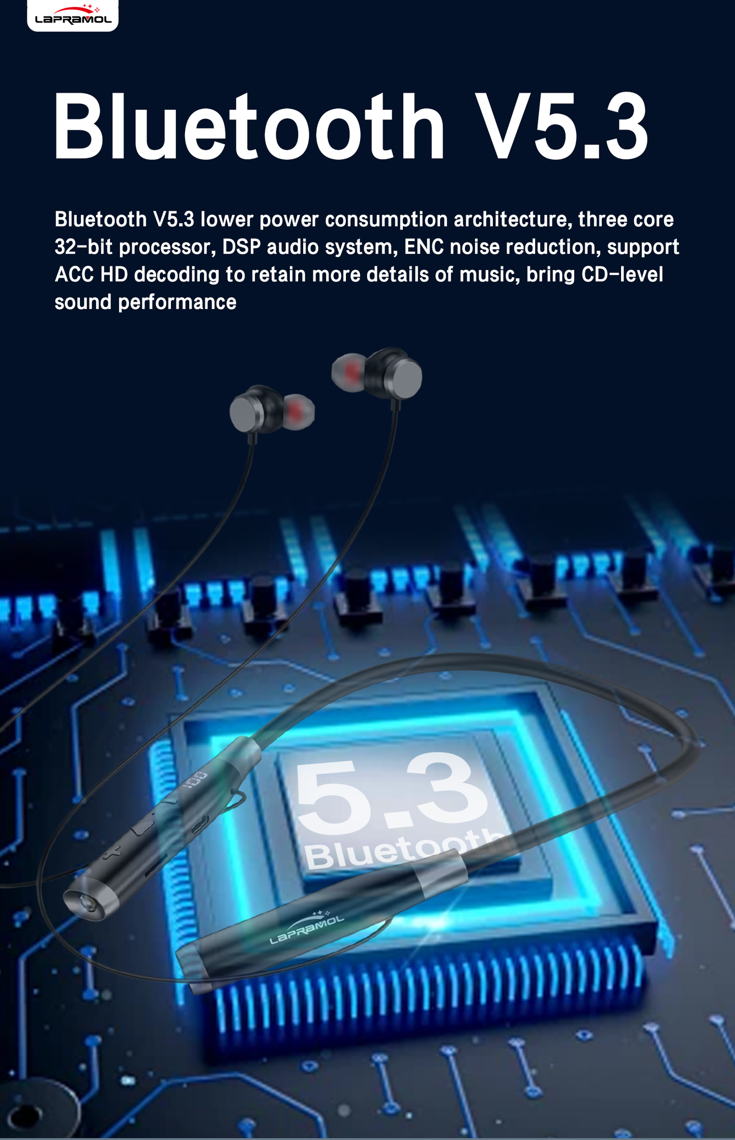 Lapramol LP-SP04 Wireless Neckband Earphones